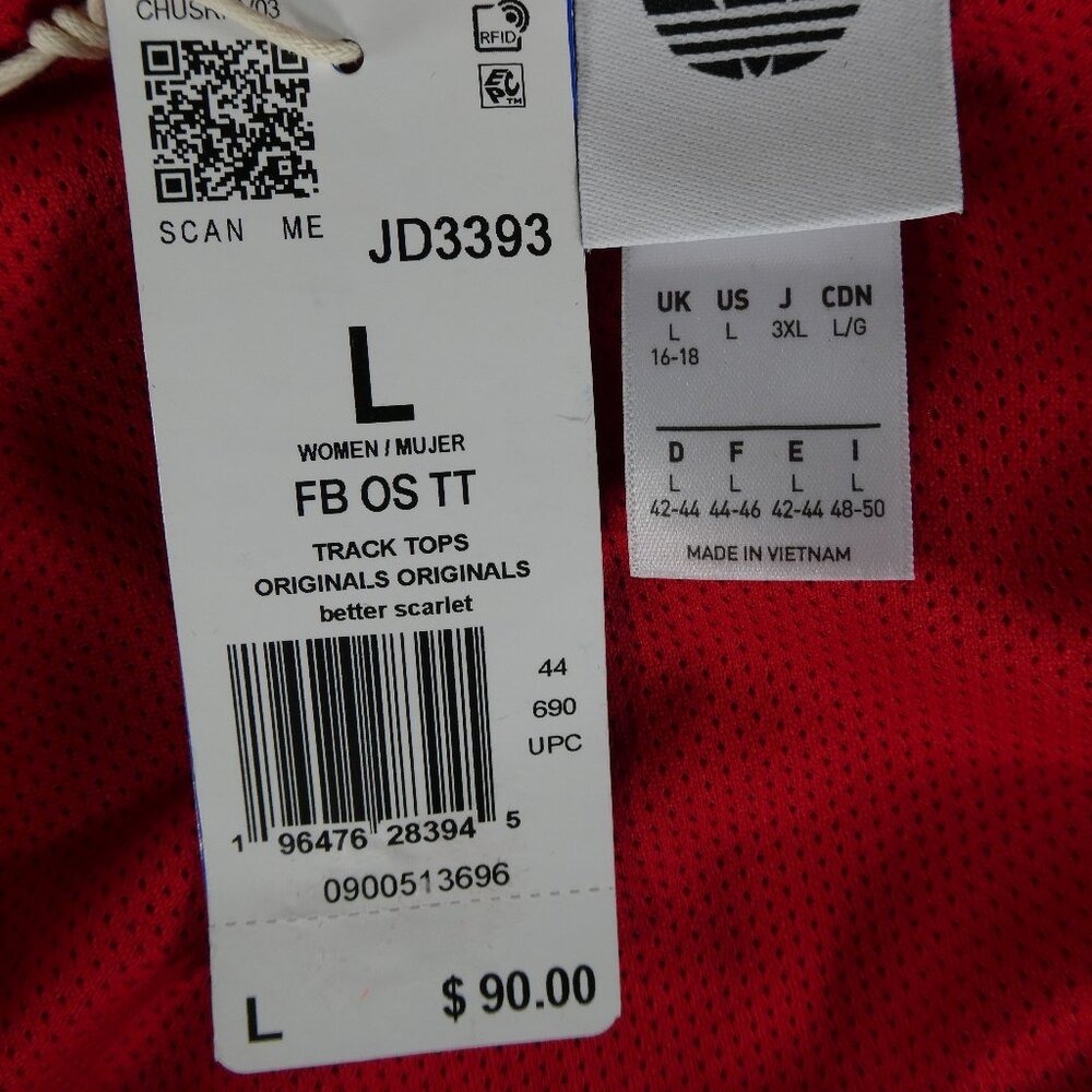 Adidas‎ Originals Women's L Track Jacket Better Scarlet JD3393 - Picture 5 of 8